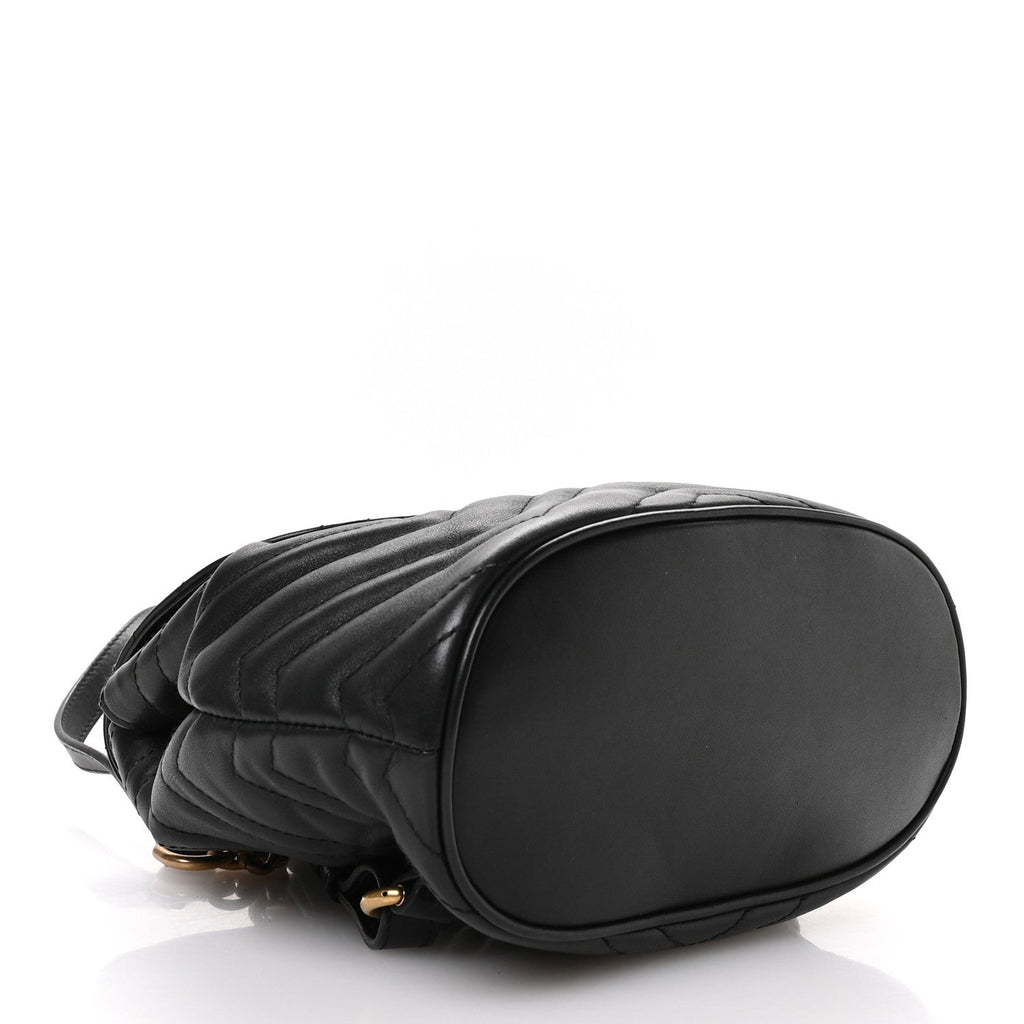 Gucci Calfskin Matelasse GG Marmont Flap Backpack Black