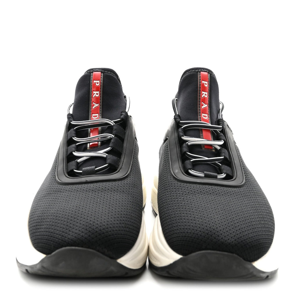 Prada Mesh Neoprene Womens America's Cup 45mm Sneakers 36.5 Black White