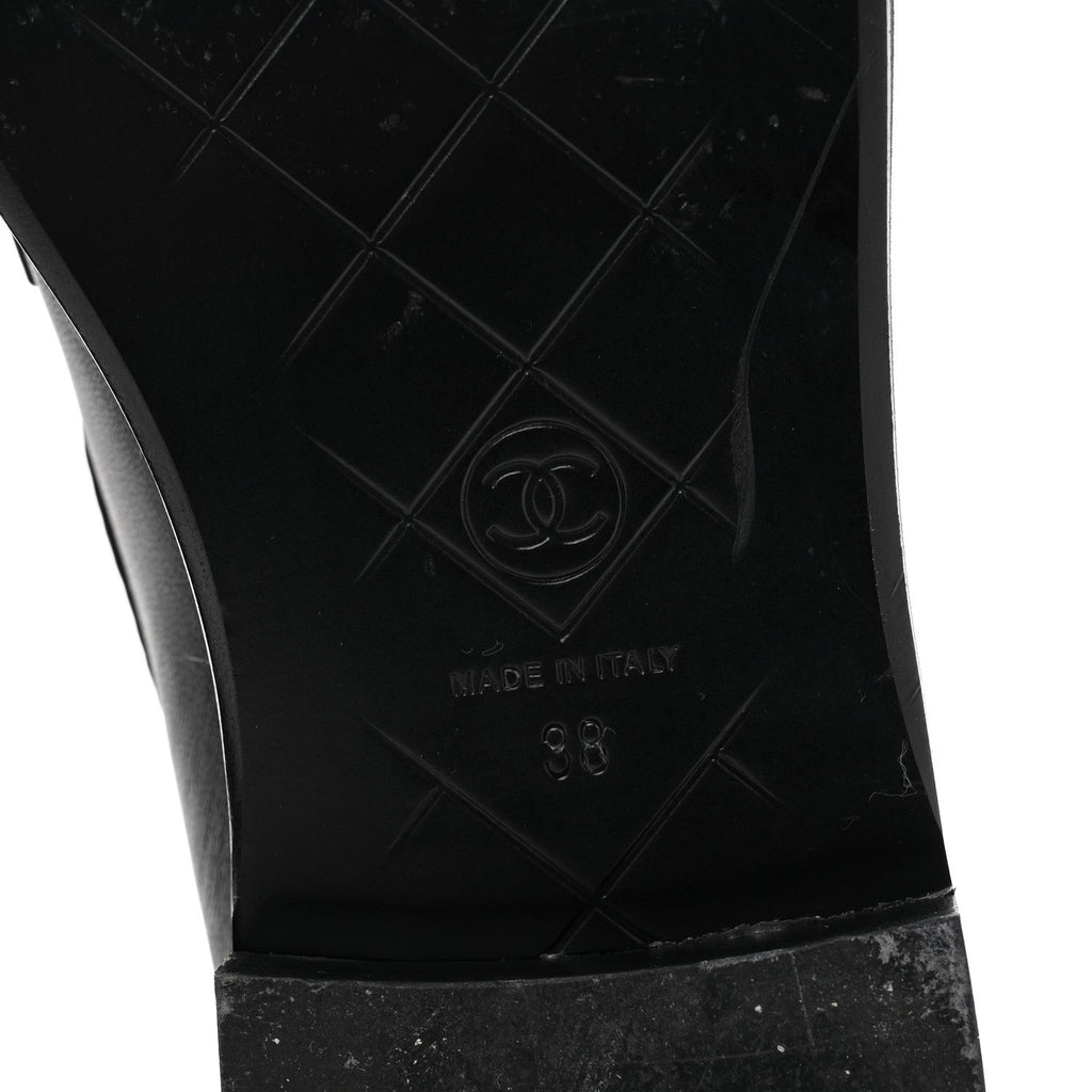 Lambskin Quilted CC Turnlock Loafers 38 Black