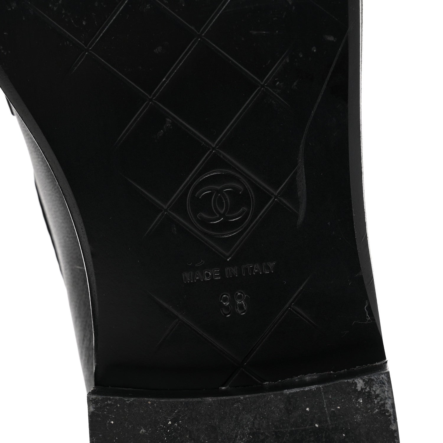 Lambskin Quilted CC Turnlock Loafers 38 Black