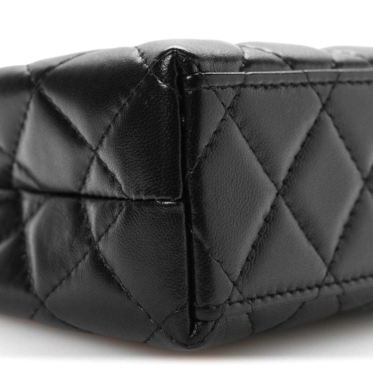 Chanel Shiny Aged Calfskin Quilted Nano Kelly Shopper Black
