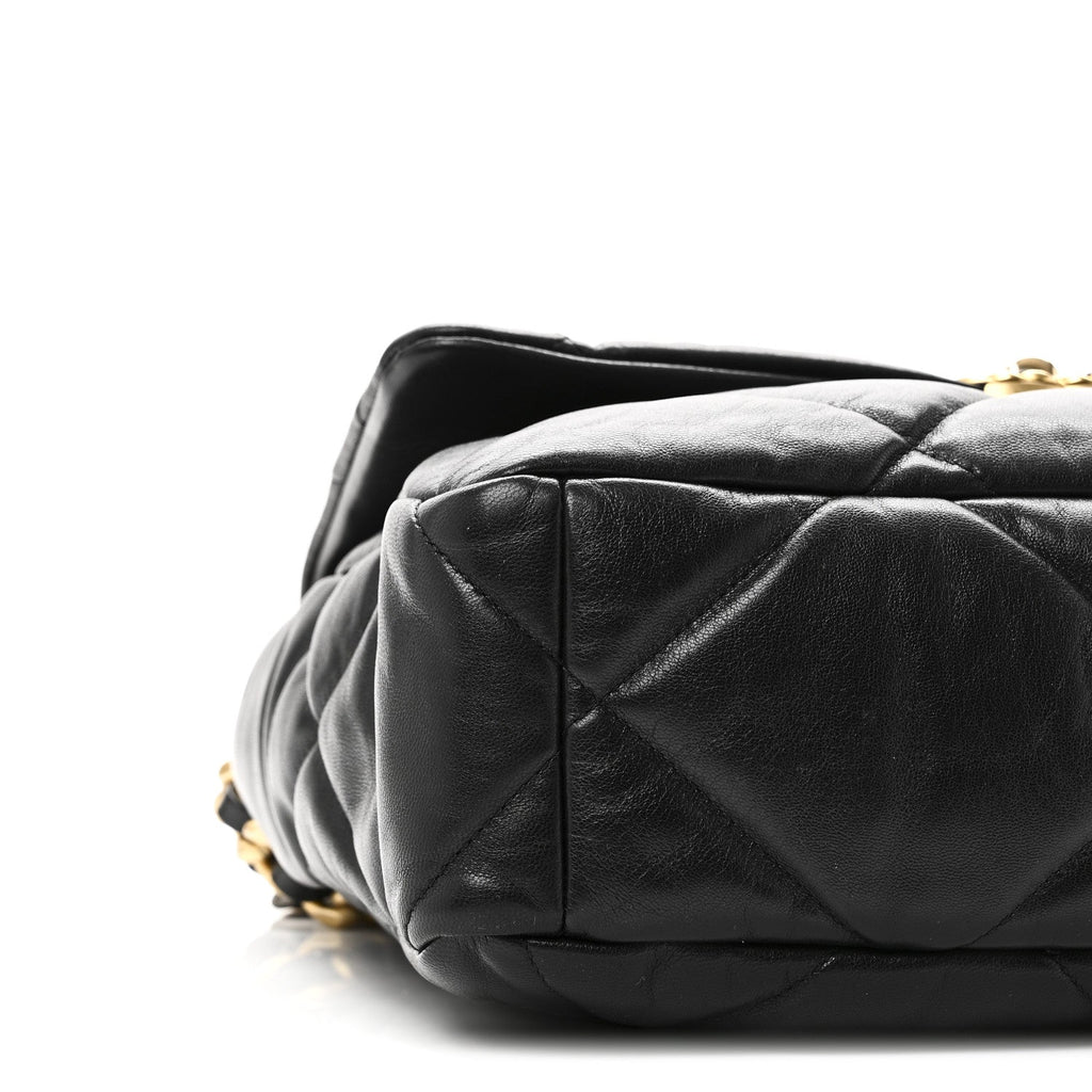 Chanel Goatskin Quilted Large Chanel 19 Flap Black