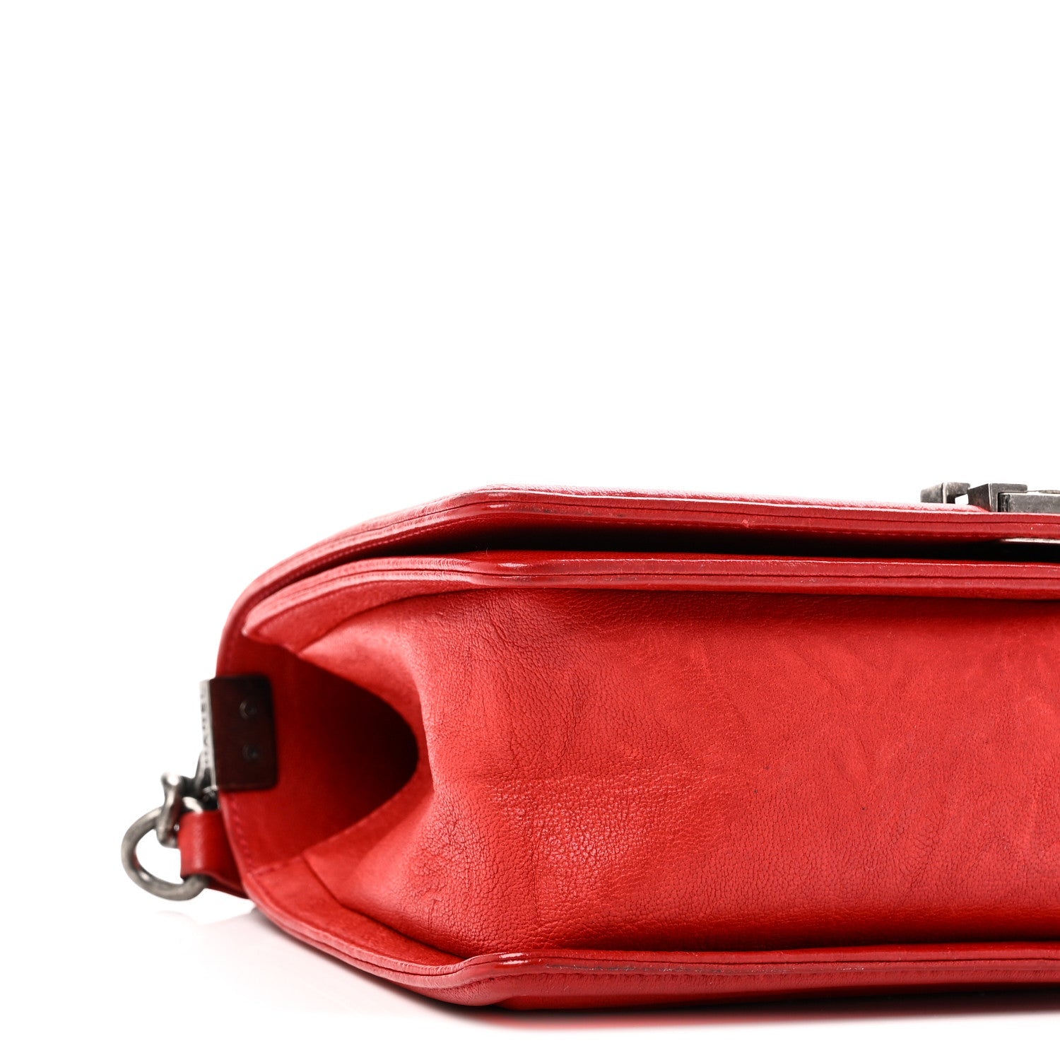 Chanel Crumpled Lambskin Small Studded Boy Flap Red