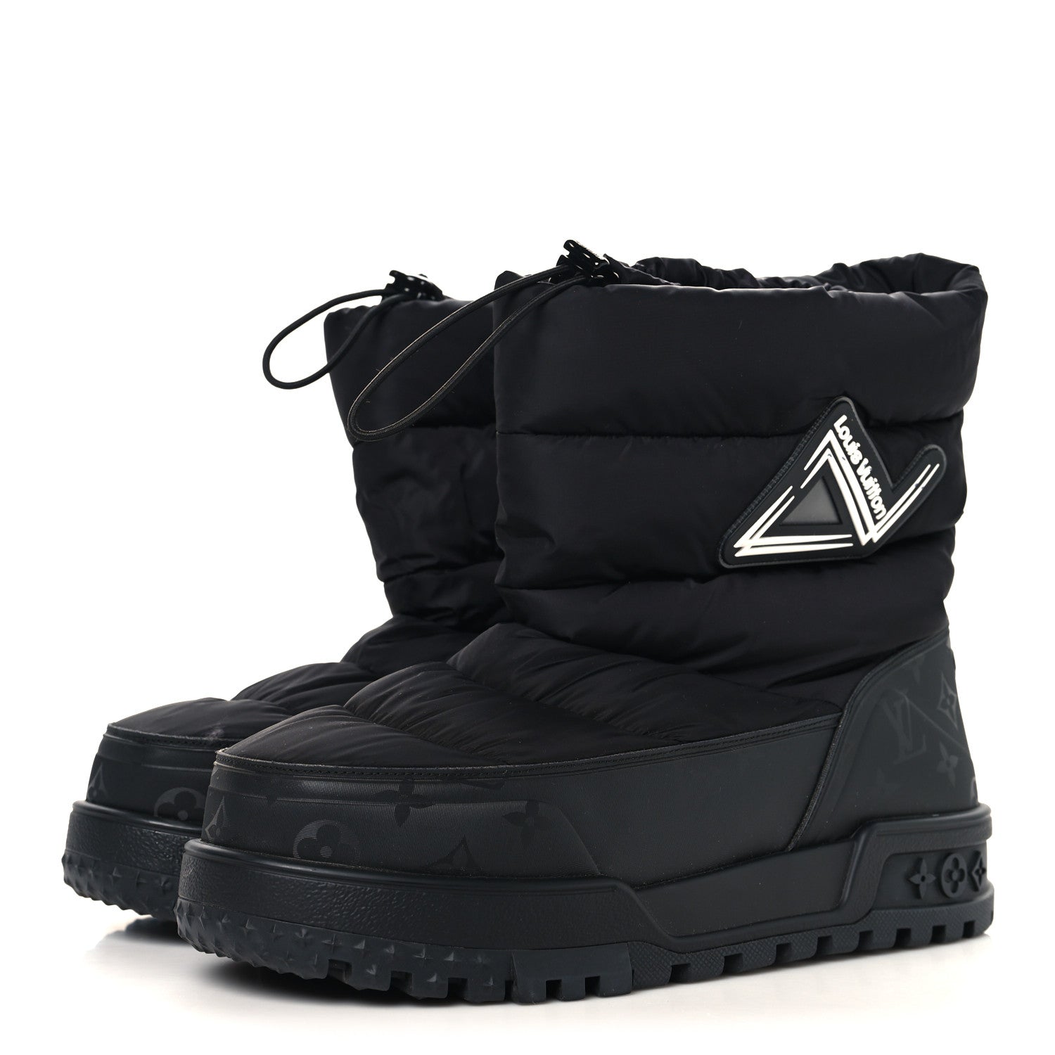 Louis Vuitton Nylon Monogram LV Alpine Mens Boot 9 Black