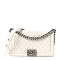 Chanel Caviar Quilted Medium Boy Flap White