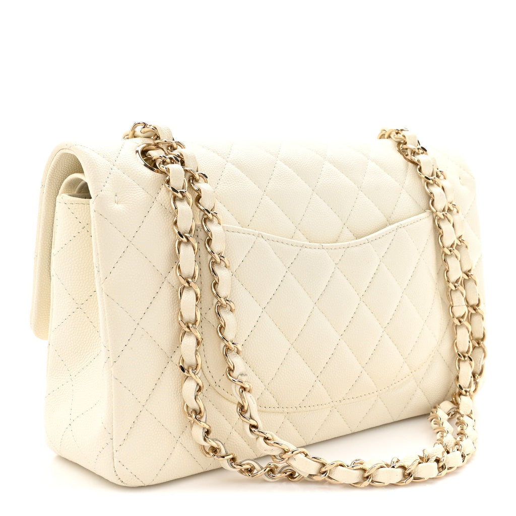Chanel Caviar Quilted Medium Double Flap White