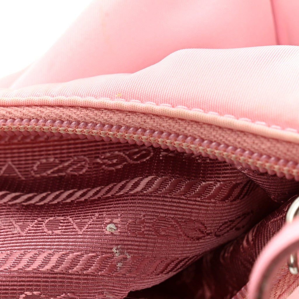 Prada Tessuto Nylon Saffiano Mini Re-Edition 2000 Bag Rosa