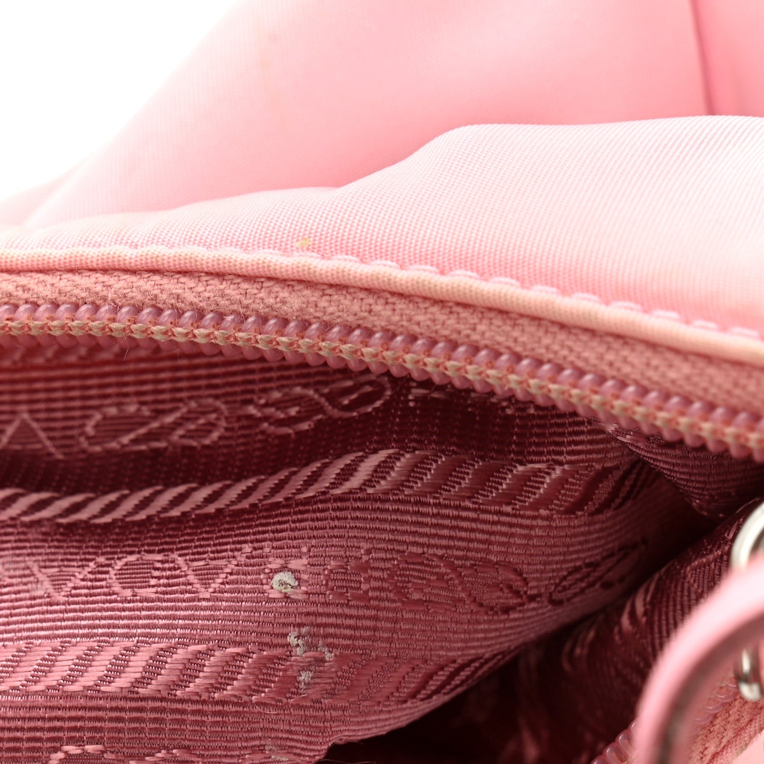 Prada Tessuto Nylon Saffiano Mini Re-Edition 2000 Bag Rosa