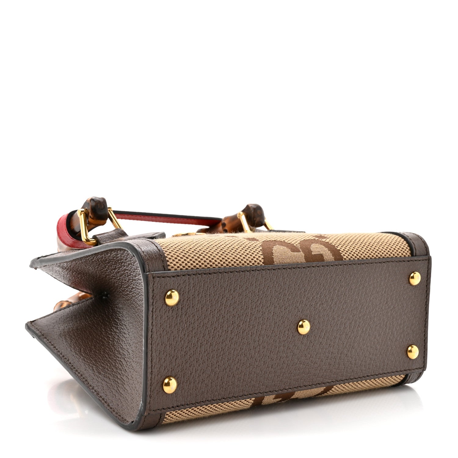 Gucci Monogram Jumbo GG Textured Dollar Calfskin Mini Diana Tote Bag Camel Ebony New Acero Pomegranate Red