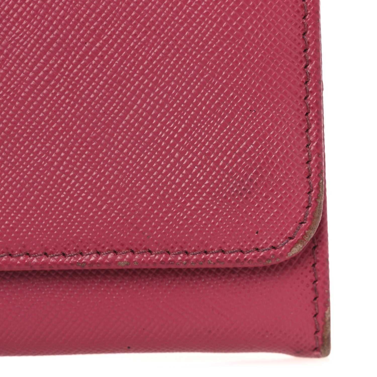 Prada Saffiano Metal Oro Chain Wallet Peonia
