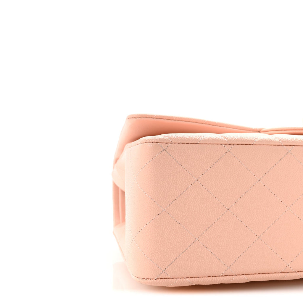 Chanel Caviar Quilted Jumbo Double Flap Light Pink