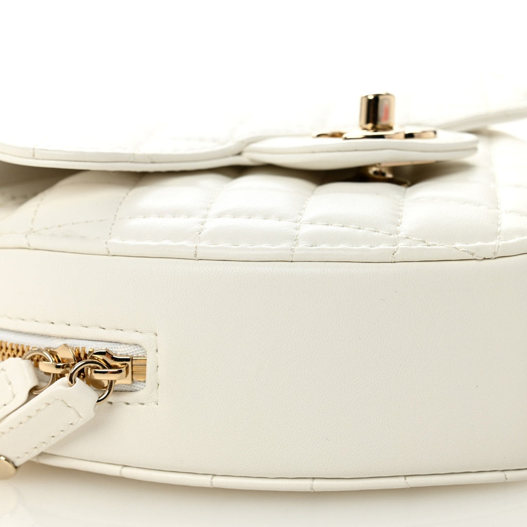 Chanel Lambskin Quilted CC In Love Heart Bag White