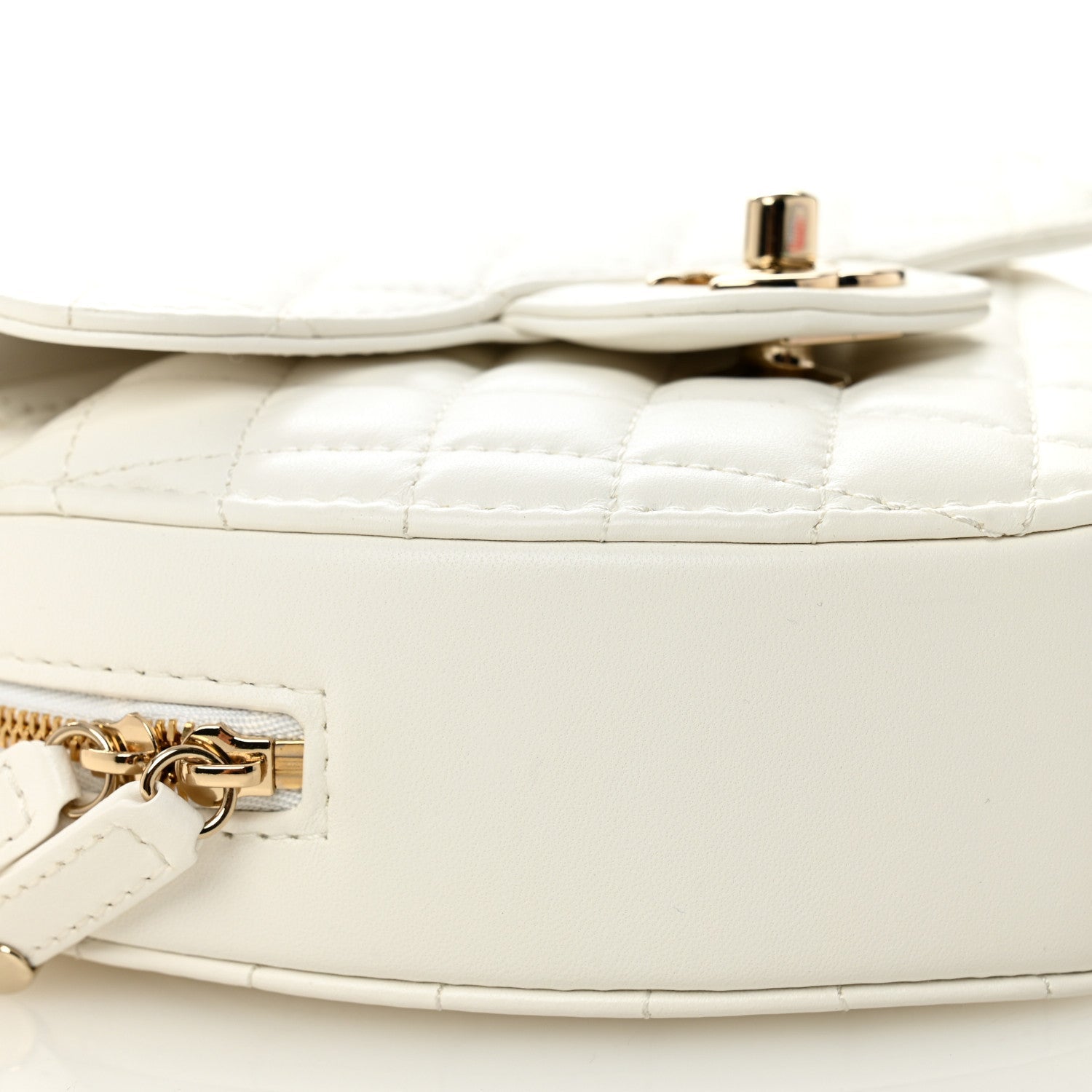 Chanel Lambskin Quilted CC In Love Heart Bag White