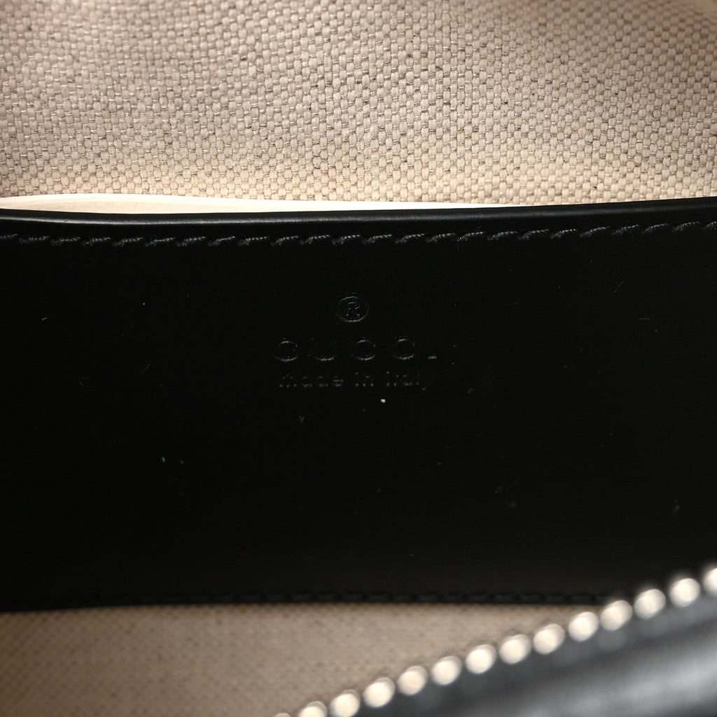 Gucci Calfskin GG Tennis Embossed Mini Duffle Bag Black