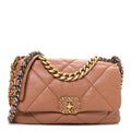 Chanel Lambskin Quilted Medium Chanel 19 Flap Brown