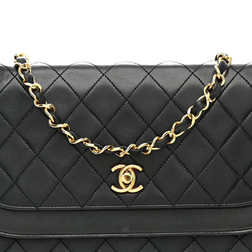 Chanel Lambskin Quilted Flap Bag Black