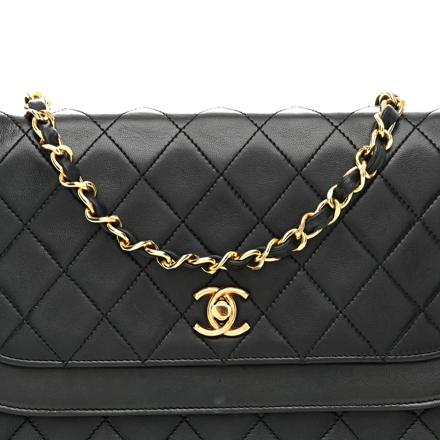 Chanel Lambskin Quilted Flap Bag Black