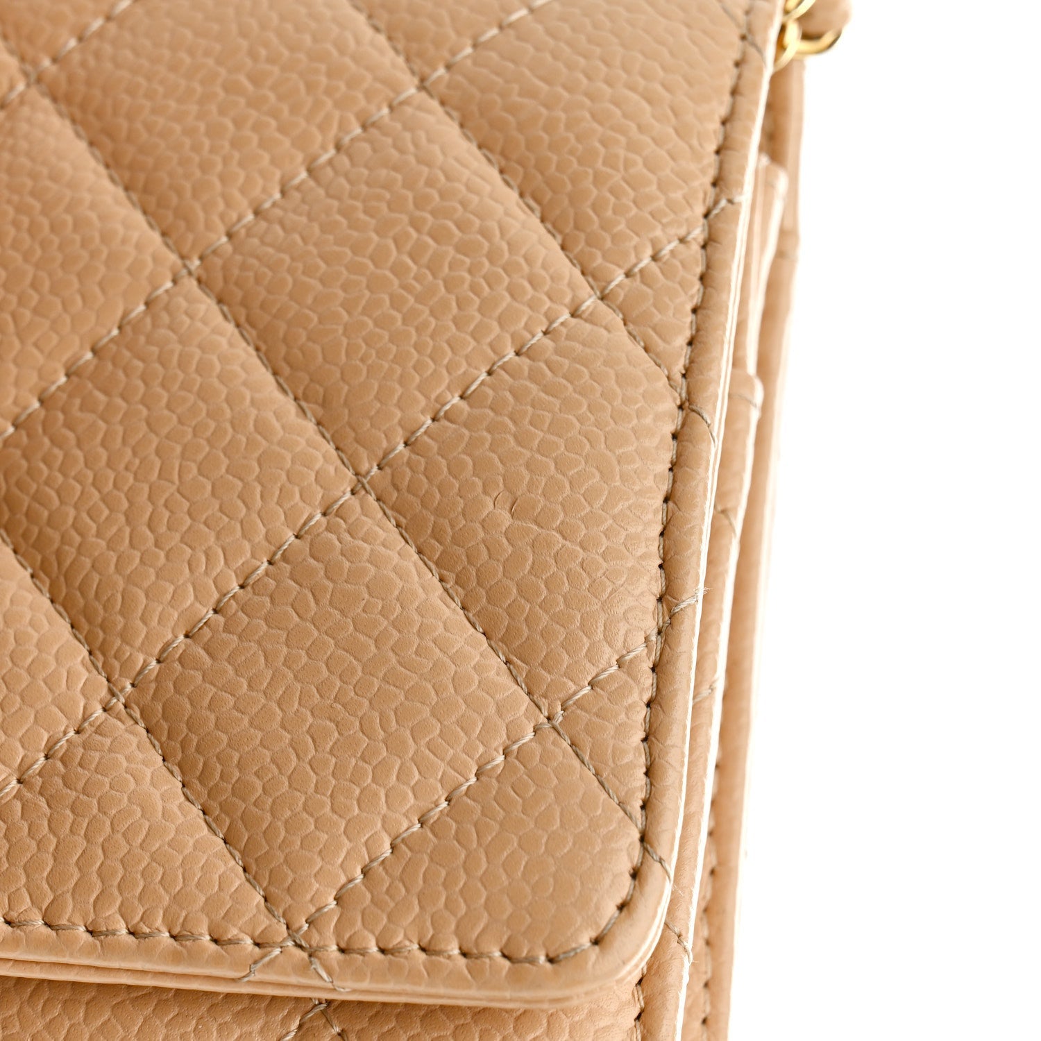 Chanel Caviar Quilted Wallet On Chain WOC Beige