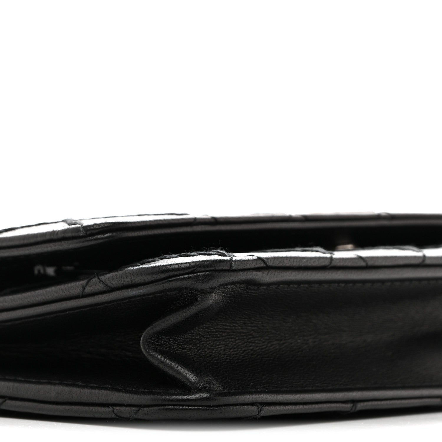 Chanel Calfskin Whipstitch Wallet On Chain WOC Black