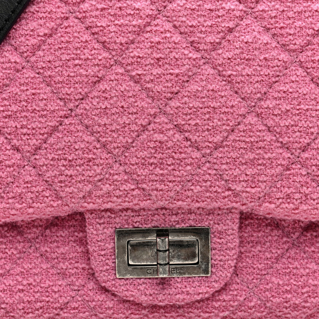 Chanel Easy Tweed Jumbo Reissue Messenger Flap Pink Black