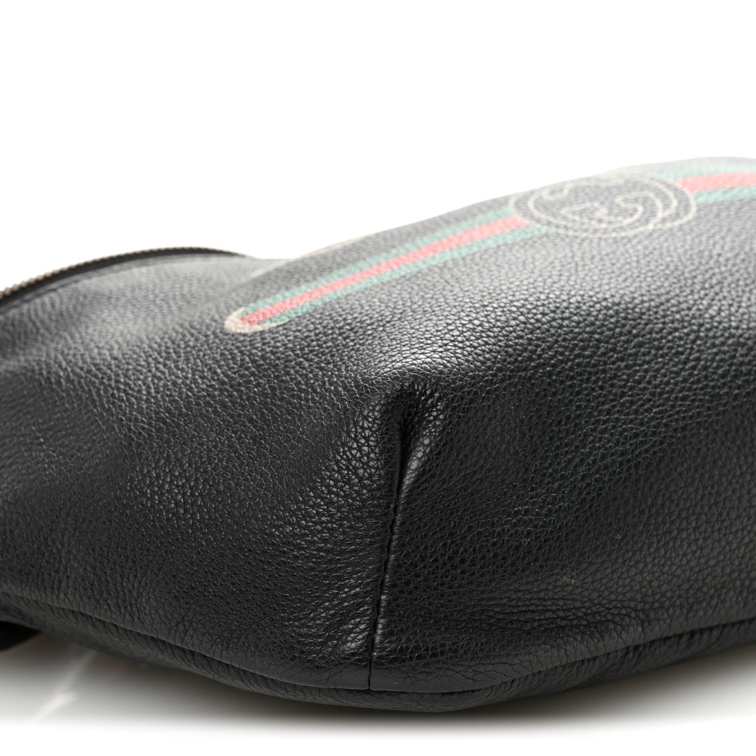 Gucci Grained Calfskin Logo Belt Bag Black
