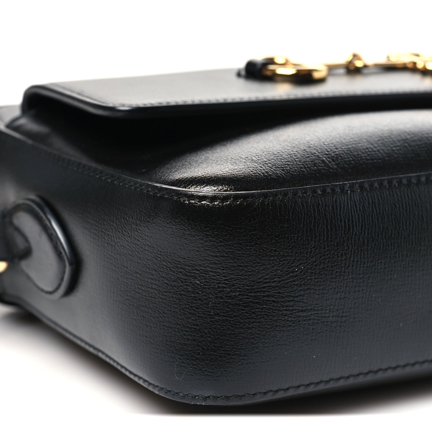 Gucci Textured Calfskin Small Horsebit 1955 Shoulder Bag Black