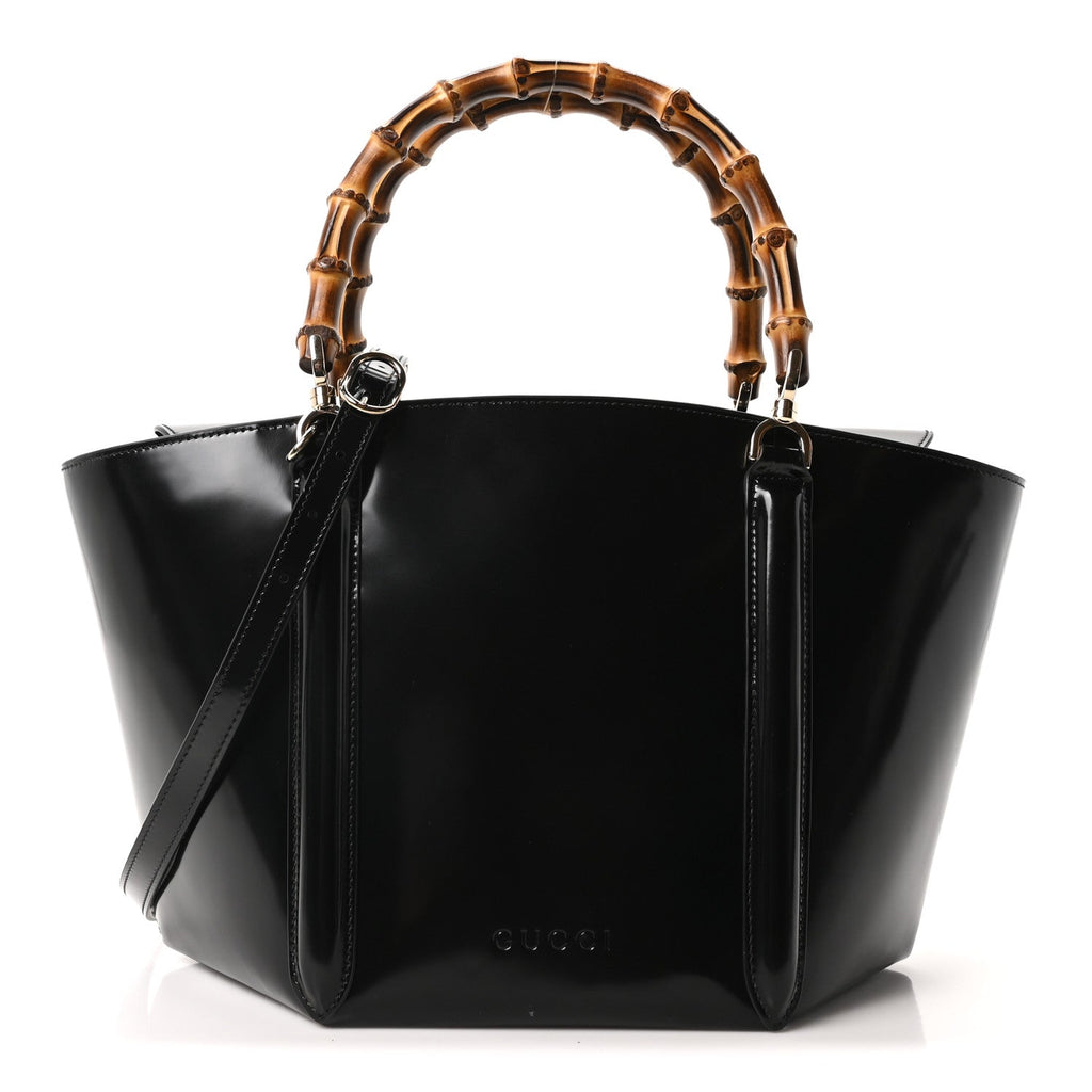 Gucci Spice Lux Nappa Bamboo Basket Bag Black