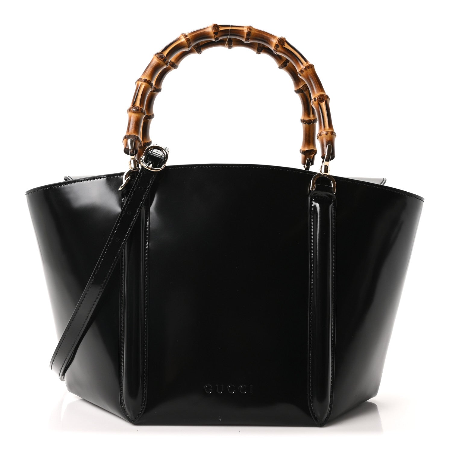 Gucci Spice Lux Nappa Bamboo Basket Bag Black