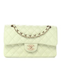 Chanel Caviar Quilted Small Double Flap Light Green