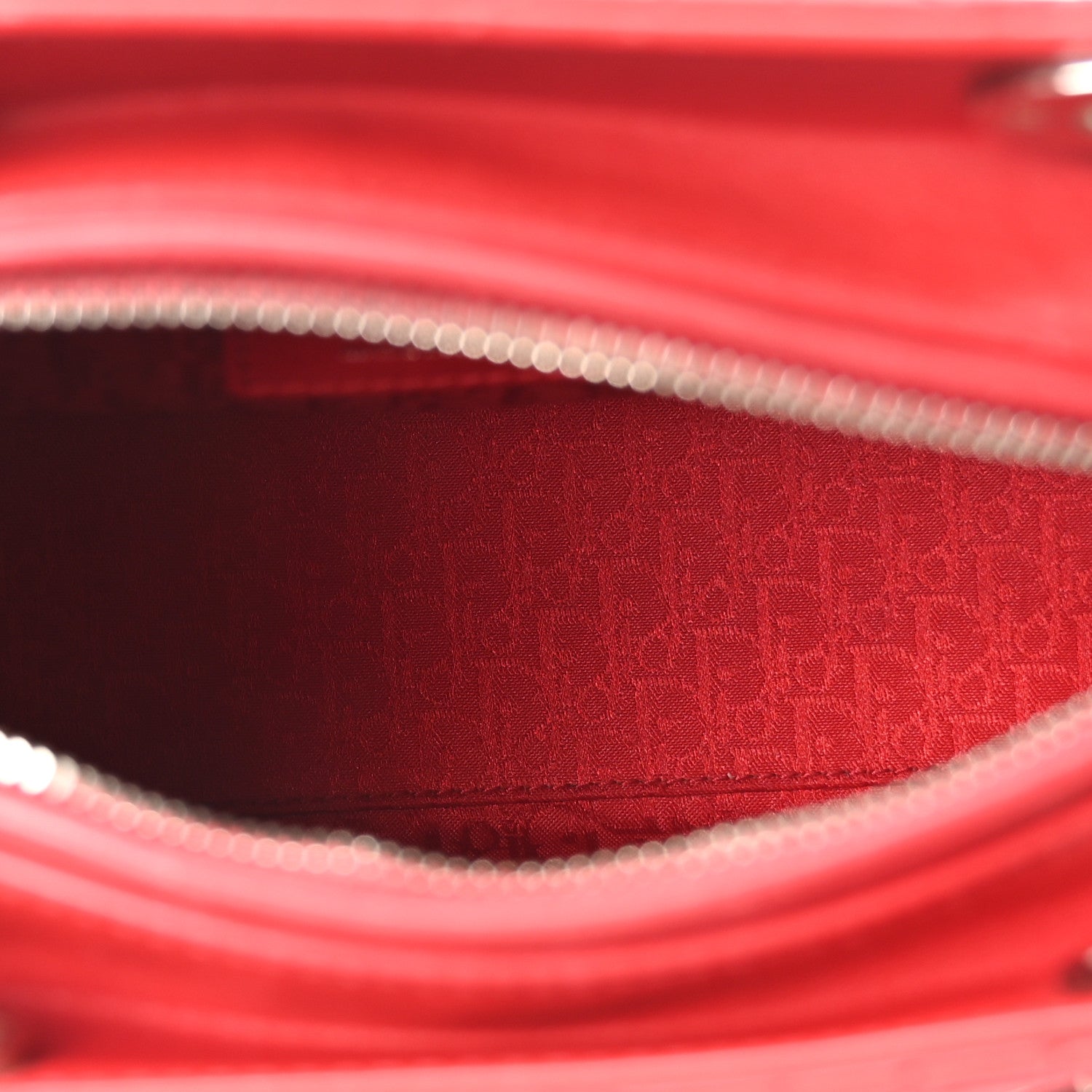 Christian Dior Lambskin Cannage Medium Lady Dior Red