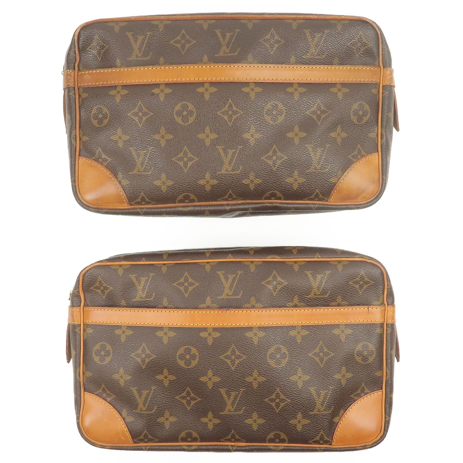 Set of 2 Louis Vuitton Monogram Compiegne 28 Pouch Bag M51845
