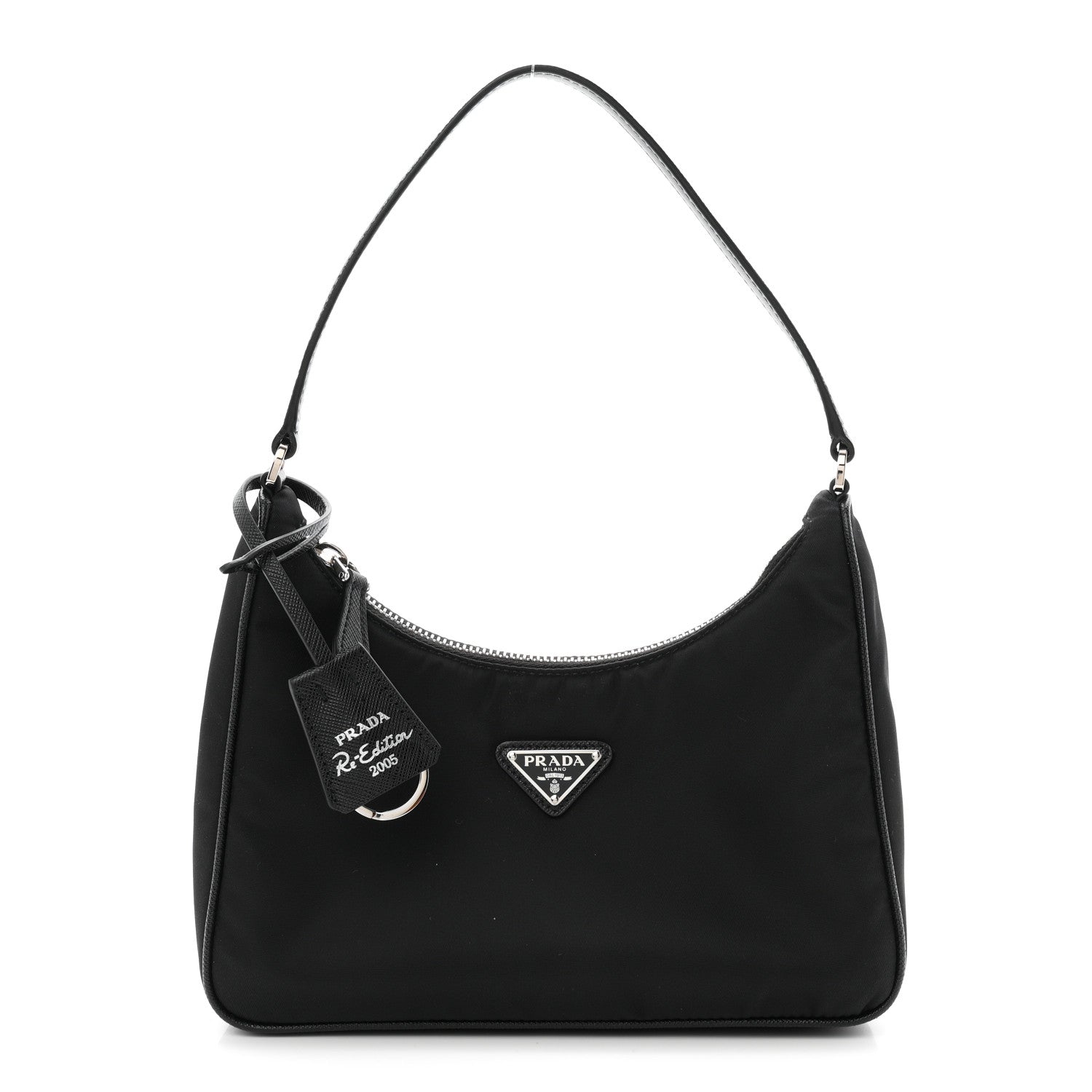 Prada Tessuto Nylon Saffiano Mini Re-Edition 2005 Bag Black