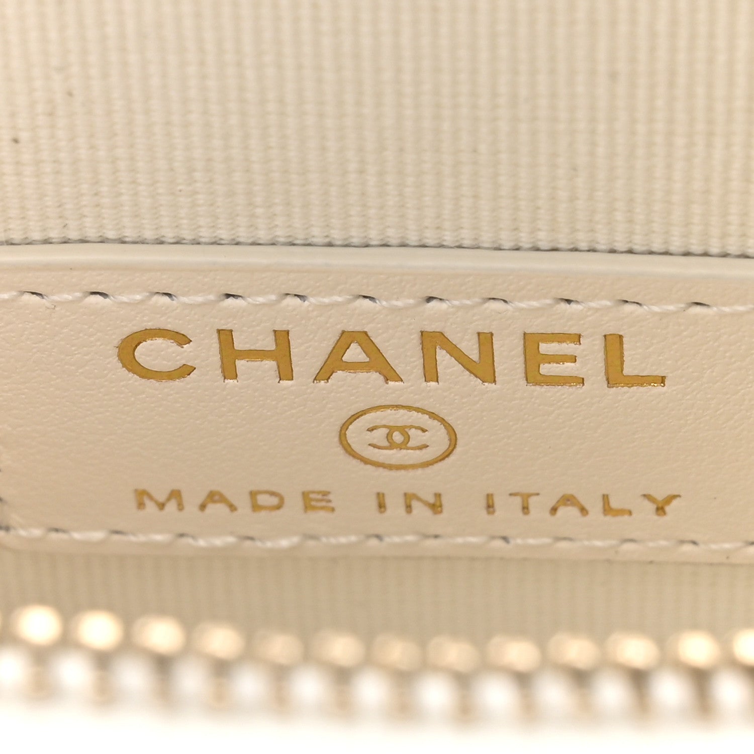 Chanel Tweed Quilted Round Filigree Pouch With Chain White Black