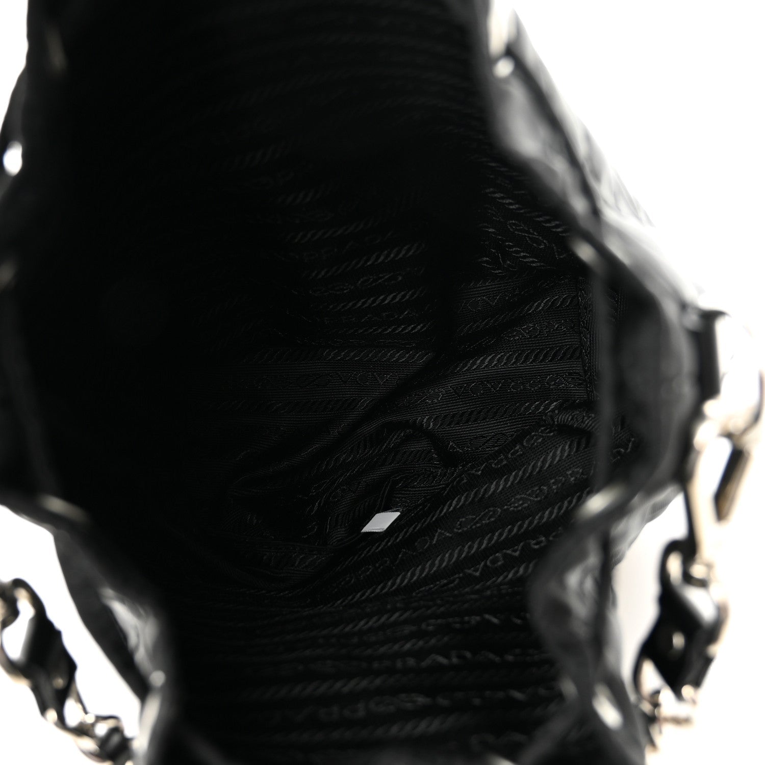 Prada Tessuto Nylon Quilted Drawstring Bucket Bag Black