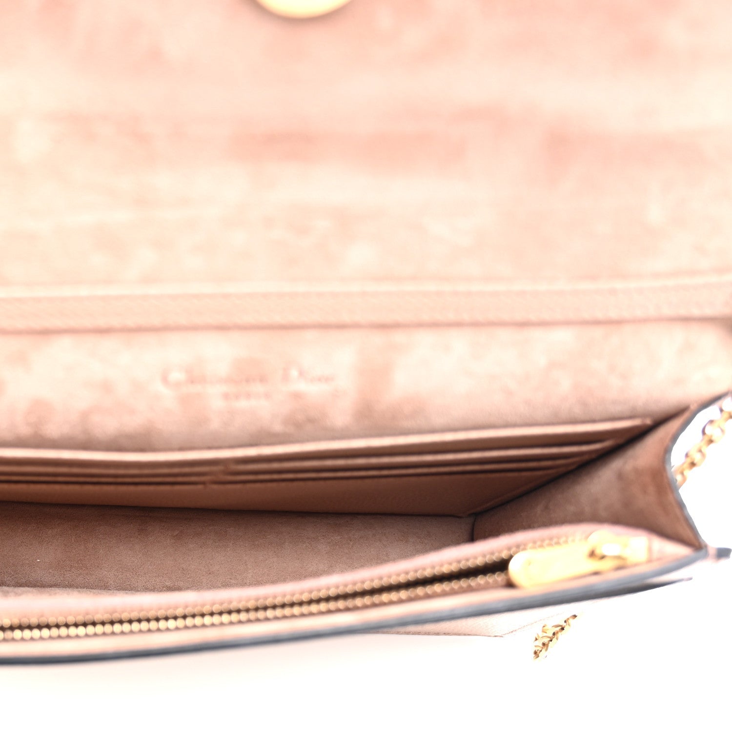 Christian Dior Grained Calfskin Saddle Chain Pouch Blush