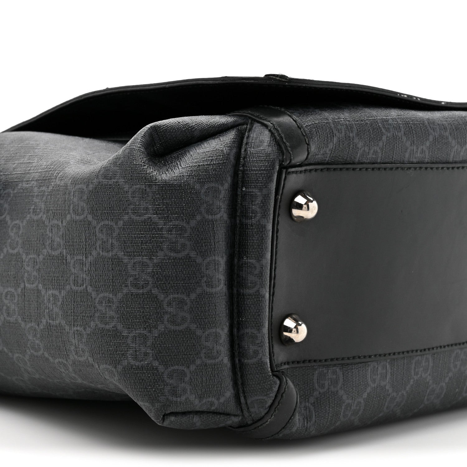 Gucci GG Supreme Monogram Web Messenger Diaper Bag Black Grey