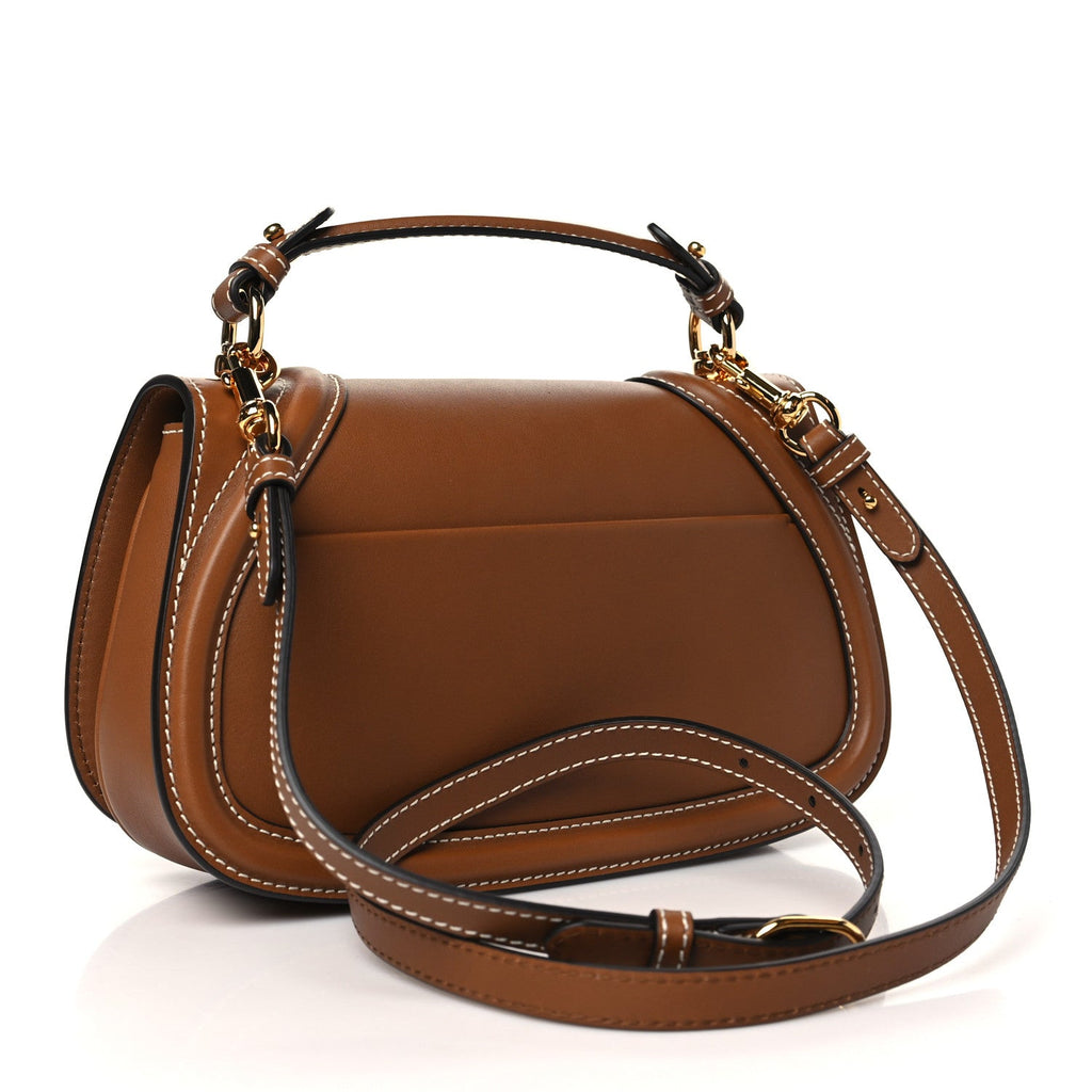 Gucci Roxy Calfskin Medium Blondie Top Handle Bag Brown