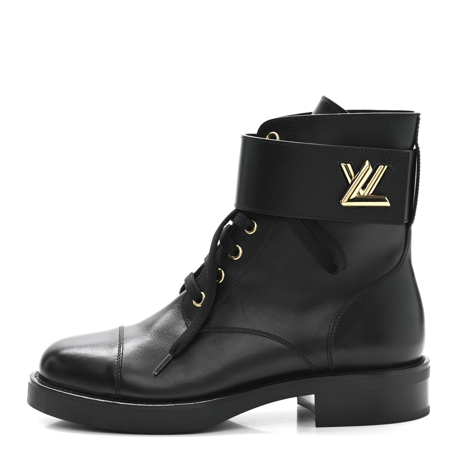 Louis Vuitton Calfskin Wonderland Flat Ranger Boots 37 Black