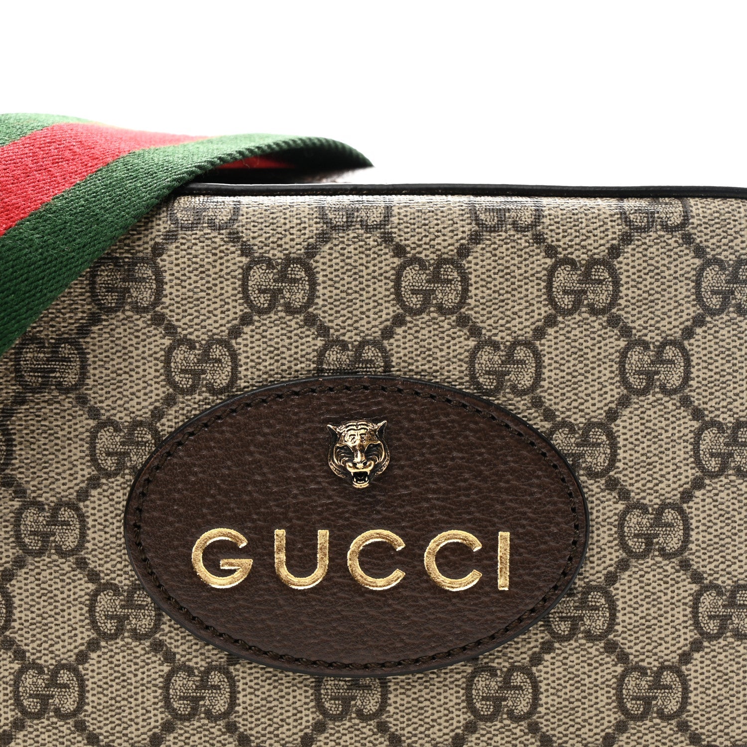Gucci GG Supreme Monogram Web Neo Vintage Shoulder Bag Beige New Acero Crop