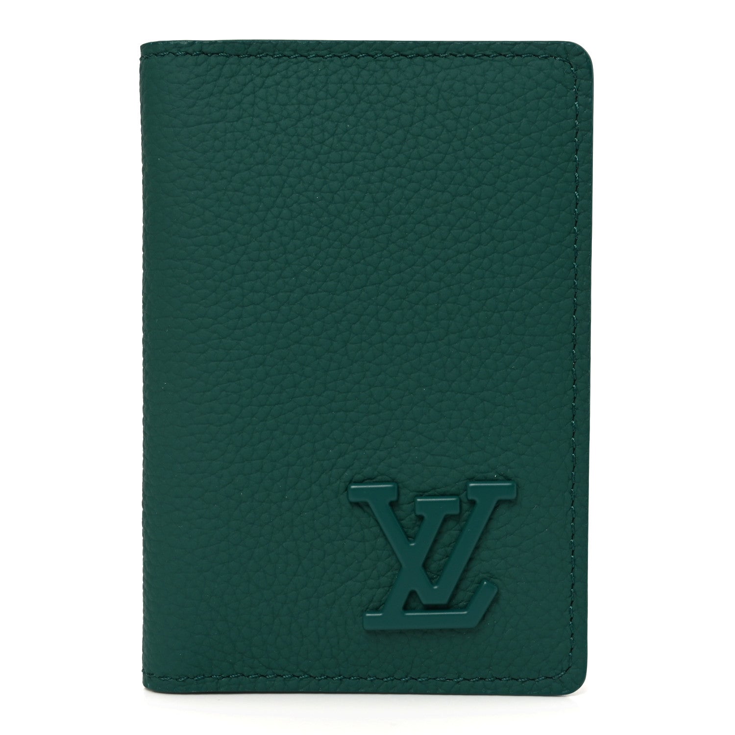 Louis Vuitton Grained Calfskin Aerogram Pocket Organizer Forest Green