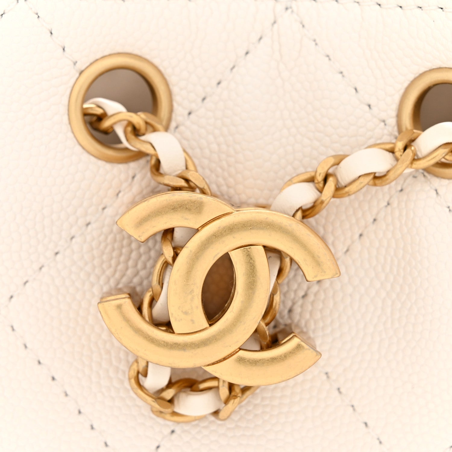 Chanel Caviar Quilted Mini Chanel 25 Handbag White