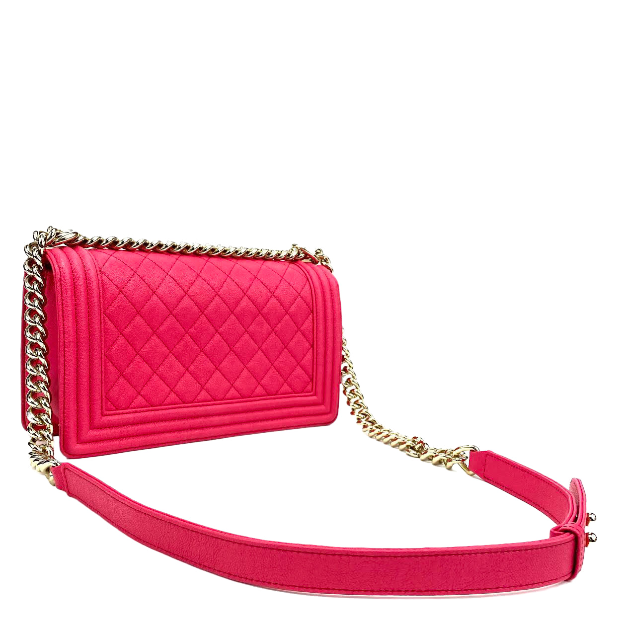 CHANEL Medium Boy Bag Quilted Caviar Pink (Rose)