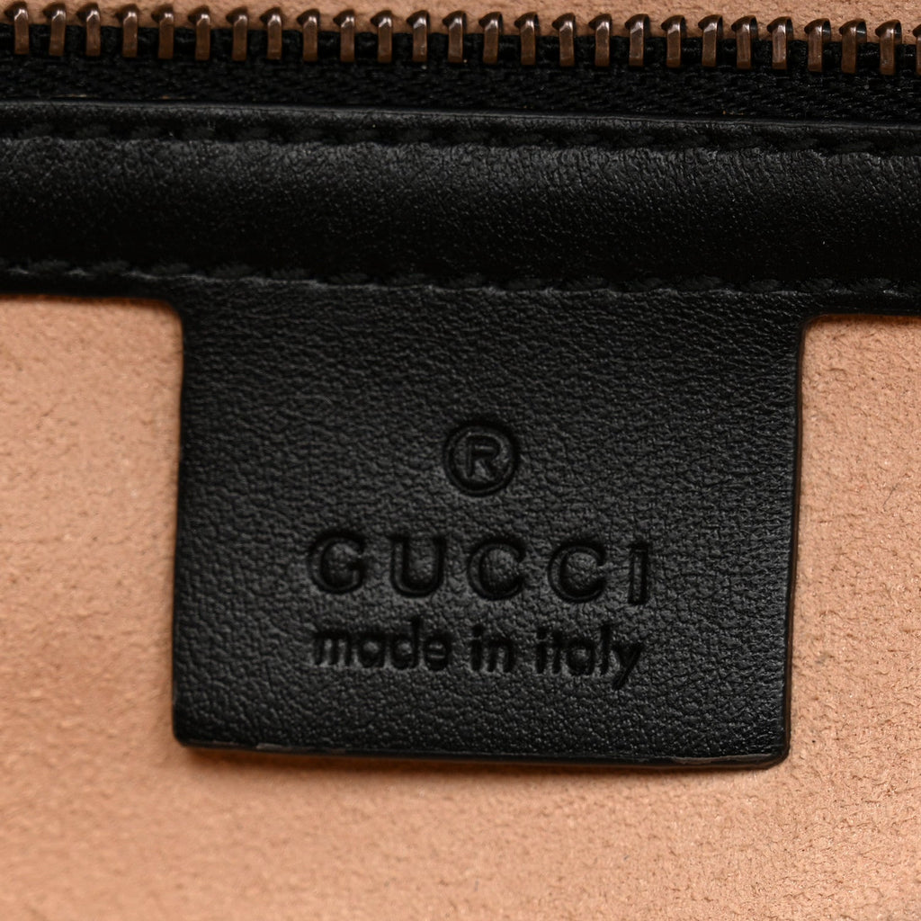 Gucci Calfskin Matelasse Small GG Marmont Shoulder Bag Black