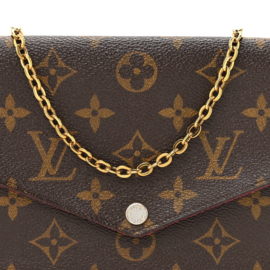 Louis Vuitton Monogram Pochette Felicie Chain Wallet Fuchsia