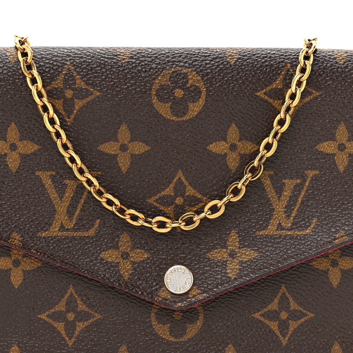 Louis Vuitton Monogram Pochette Felicie Chain Wallet Fuchsia
