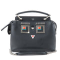 FENDI Leather Dotcom Monster Studs 2Way Bag Black 8BN299