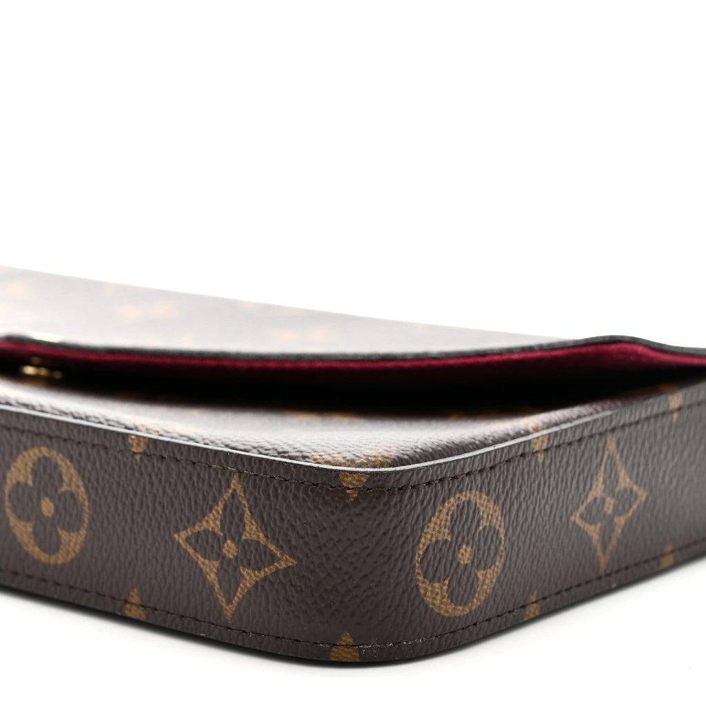 Louis Vuitton Monogram Pochette Felicie Chain Wallet Fuchsia