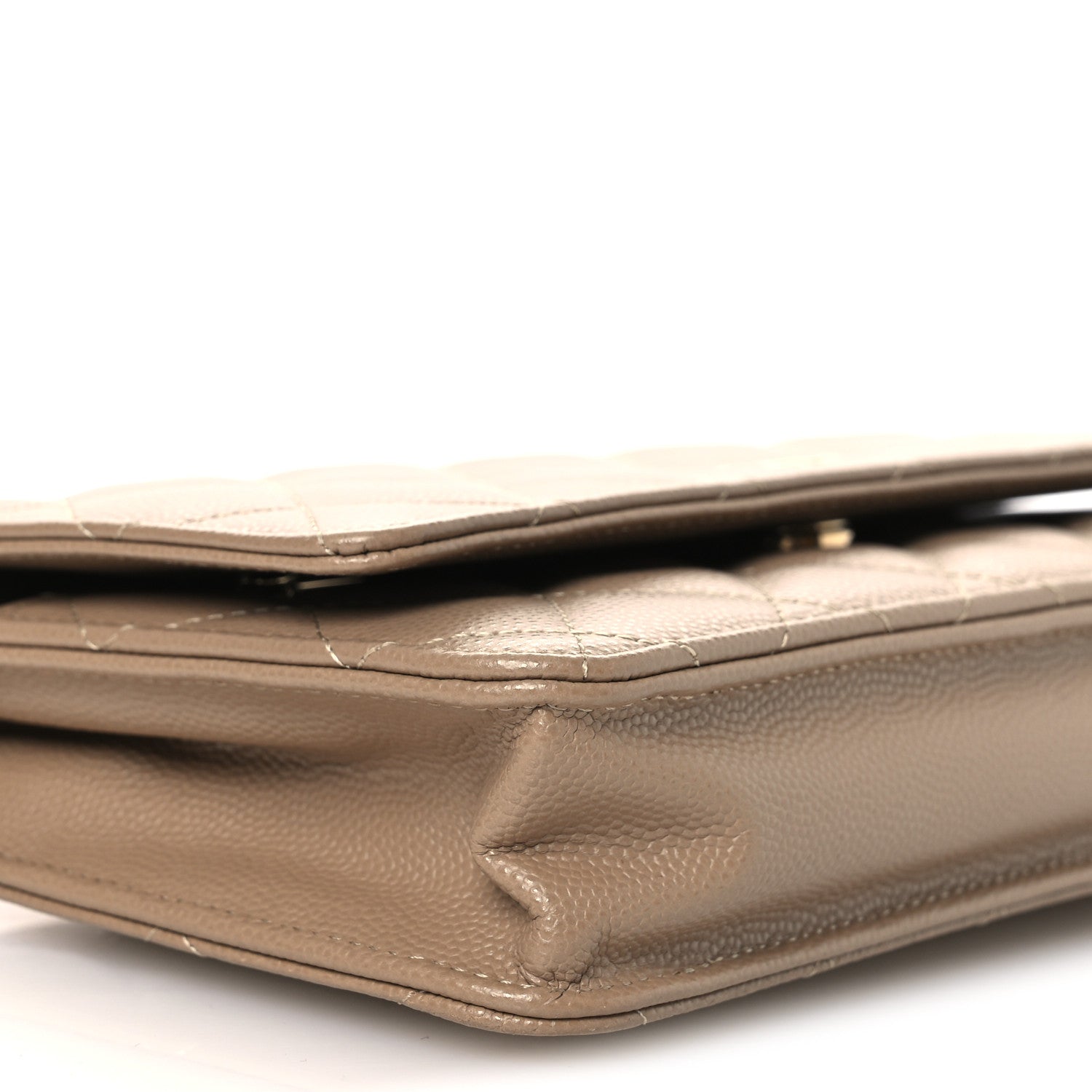 Chanel Caviar Quilted Wallet on Chain WOC Dark Beige