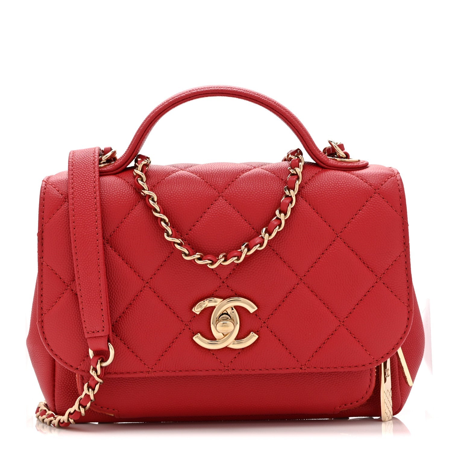 Chanel Caviar Quilted Small Business Affinity Flap Red