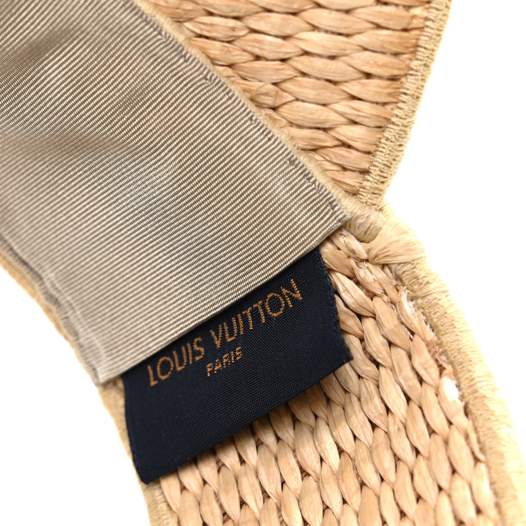 Louis Vuitton Calfskin Raffia Monogram Strawgram Visor Natural Blue